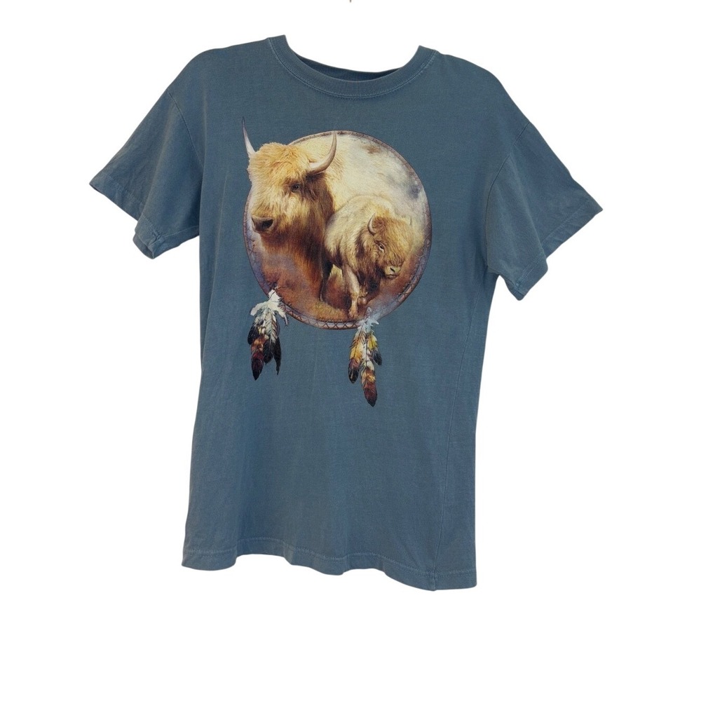 Zero Gravitee Blue Bison Dreamcatcher Graphic Tee Shirt Small